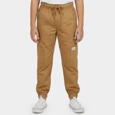 Boys Brown Regular Fit Cargo Jogger Trousers
