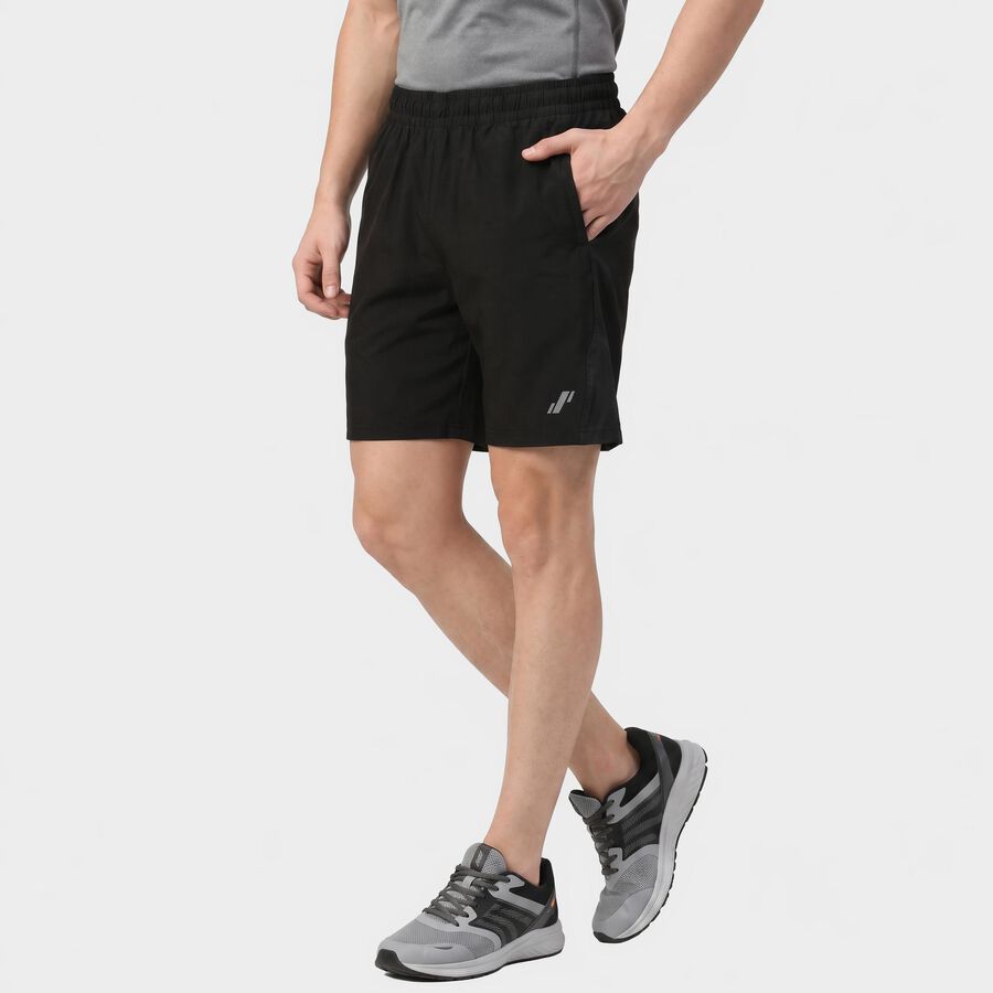 Men's Black Regular Fit Sports Shorts, Black, large