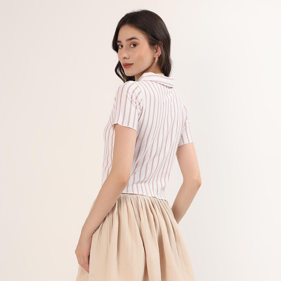 Women's Beige Polo Neck Classic Polo T-Shirt, गहरा पीला, large