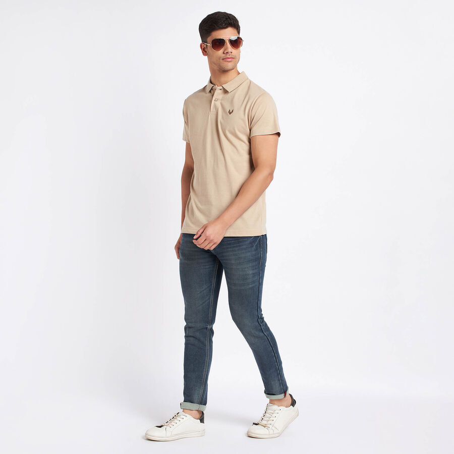 Solid Polo Shirt, Beige, large image number null