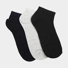 Men's Ankle Length Pack of 3 Socks ( Grey, Black, White ), Navy Blue, small
