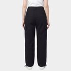 Women's Black Straight Fit Formal Trousers, Black, small
