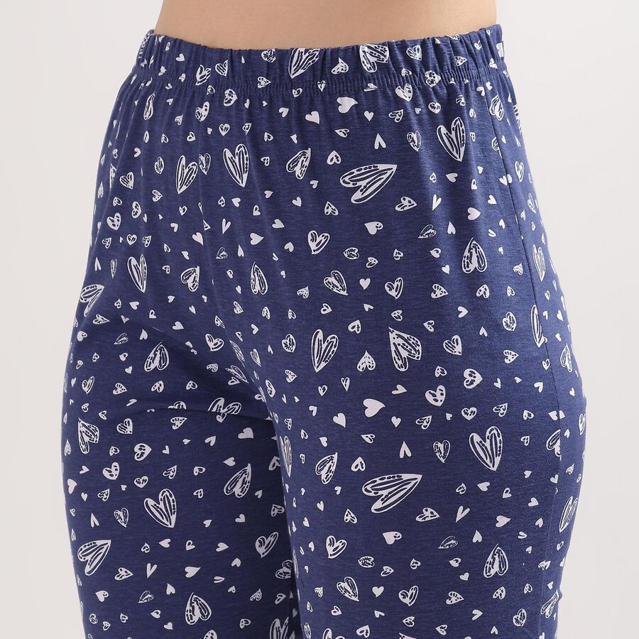 Ladies' 100% Cotton Night Suit, नेवी ब्लू, large image number null