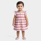 Infants' Pink Cotton Casual Frock, Light Pink, small