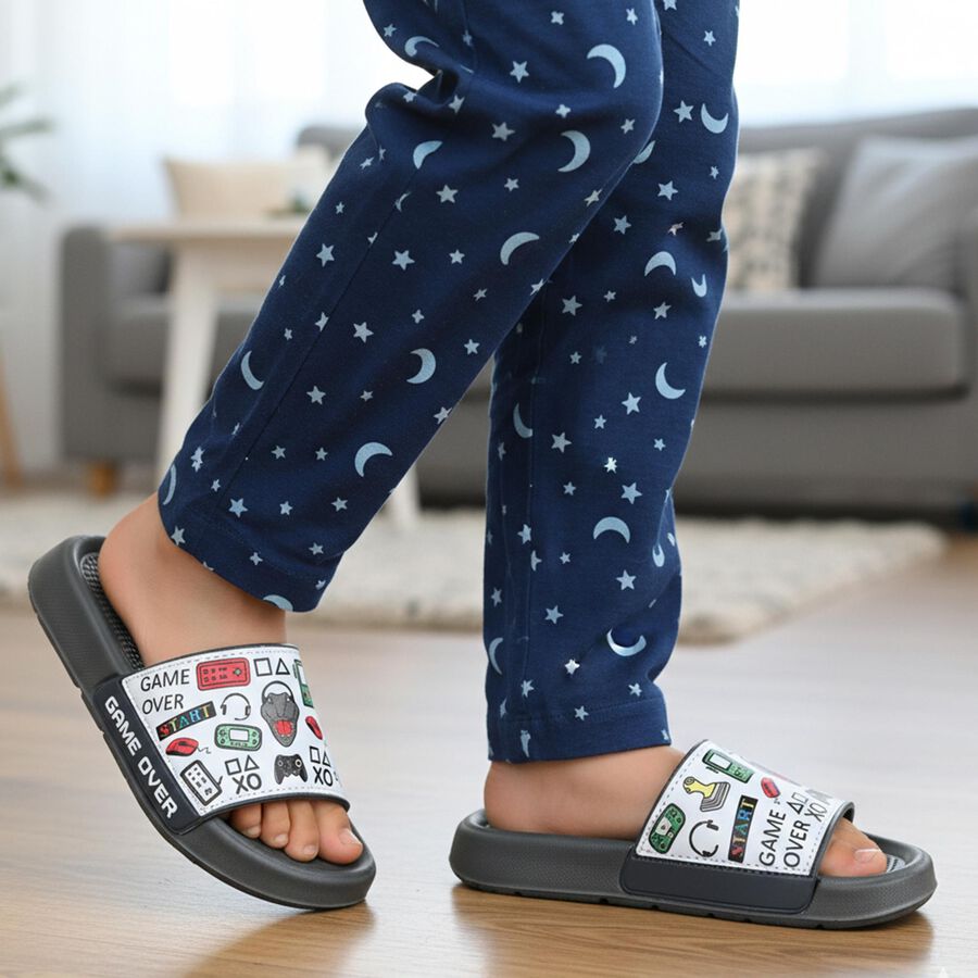 Boys' Slipper, Grey, large