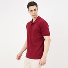 Men's Rich Maroon Cotton Polo Neck Classic T-Shirt, मरून, small