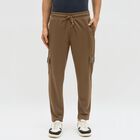 Men's Muted Brown Slim Fit Cargo Jogger , भूरा, small image number null