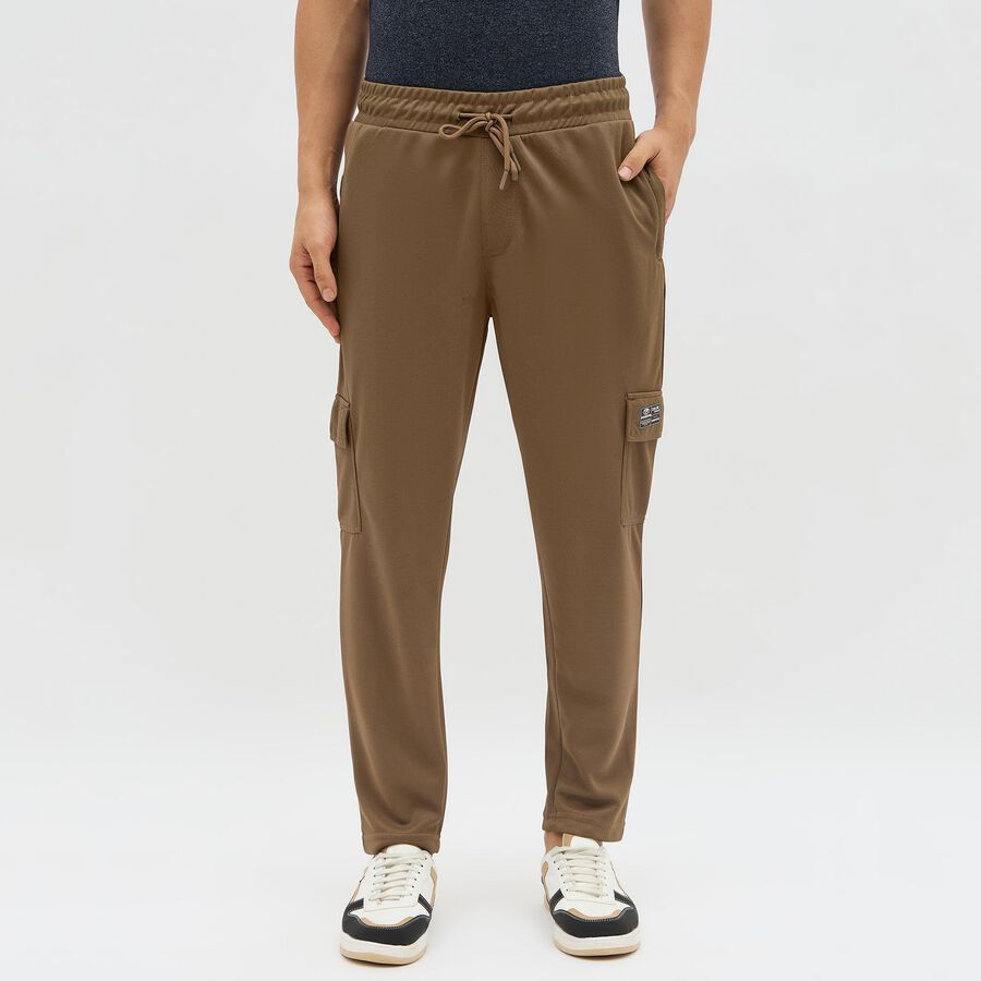 Men's Muted Brown Slim Fit Cargo Jogger , भूरा, large image number null
