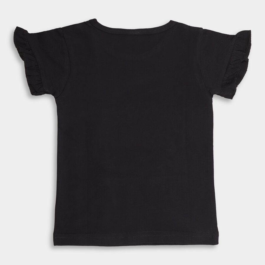 Girls' 100% Cotton T-Shirt, Black, large image number null