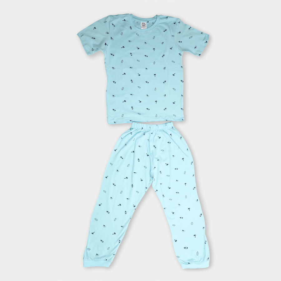 Boys' Cotton Suit Night, हल्का नीला, large image number null