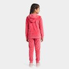 Girls Pink Hooded Neck Lounge Hipster Set, Fuchsia, small