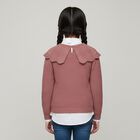 Girls' Dusty Rose Crew Neck Knit Pullover, Light Pink, small image number null