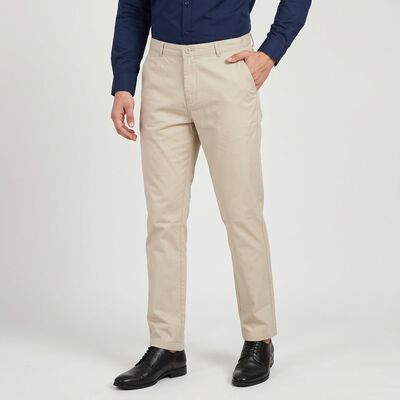 Men's Silver Slim Fit Chino Trousers