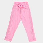 Girls' Soft Pink Lace Detailed Cotton Pyjama, गुलाबी, small image number null