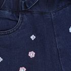 Girls' Dark Indigo Embroidered Ruffle Hem Shorts, गहरा नीला, small image number null