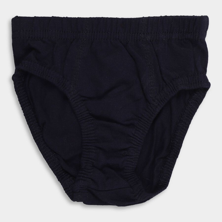 Boys' 100% Cotton Briefs, Navy Blue, large image number null