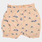 Girls Peach Classic Fit Floral Bloomer Shorts, Peach, small