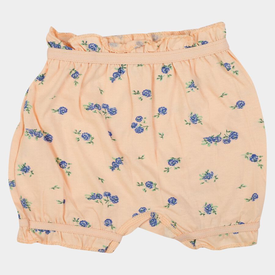 Girls Peach Classic Fit Floral Bloomer Shorts, Peach, large