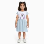 Girls' Pastel Blue and White Unicorn Printed Casual Frock, Light Blue, small image number null