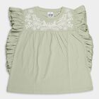 Girls' 100% Cotton T-Shirt, हल्का हरा, small image number null