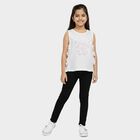 Girls' Snow White Crew Neck Casual T-Shirt, White, small