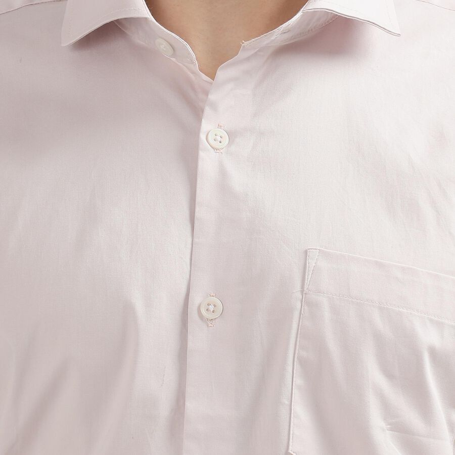 Men's Light Pink Cut Away Collar Slim Fit Formal Shirt, Pink, large image number null
