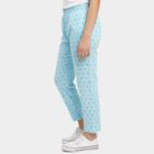 Girls Navy Blue Regular Fit Star Printed Pyjama, Light Blue, small