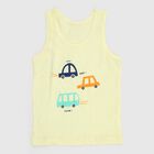 Infants' Soft Pastel Yellow Cotton Round Neck Casual Vest, Yellow, small image number null