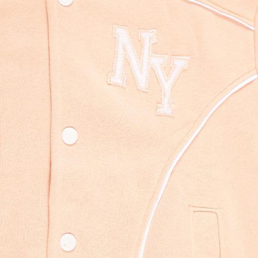 Girls Light Pink Ribbed Neck Casual Sweatshirt, हल्का गुलाबी, large image number null