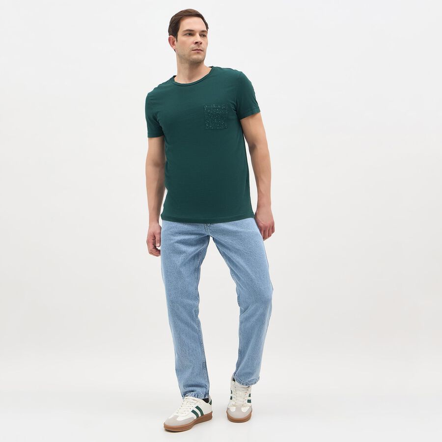 Men's Light Blue Straight Fit Classic Jeans, Light Blue, large