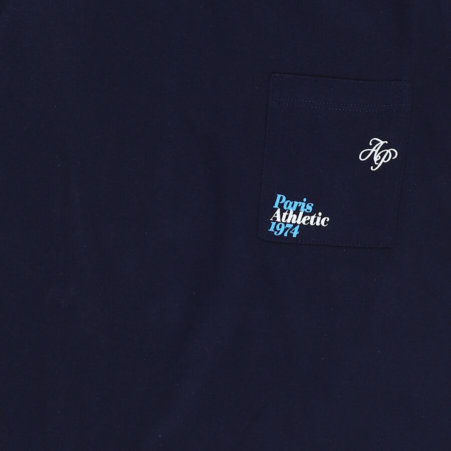 Boys Deep Midnight Navy Blue Cotton Crew Neck Casual T-Shirt, Navy Blue, large image number null