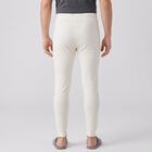 Men's Cream Ribbed Long Johns Thermal, ऑफ व्हाइट, small