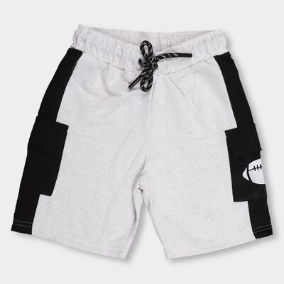 Boys' Light Heather Grey Cargo Style Bermuda Shorts