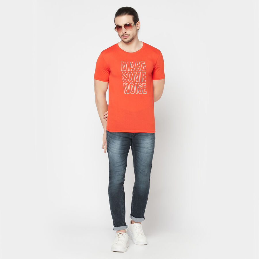 Round Neck T-Shirt, Red, large image number null
