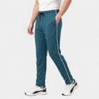 Men's Teal Regular Fit Side-Striped Track Pants, Teal Blue, small