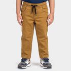 Boys Beige Straight Fit Drawstring Waist Jeans, Beige, small