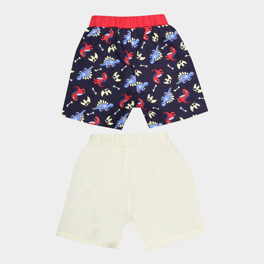 Infants Cotton Printed Half Pant, Navy Blue, large image number null