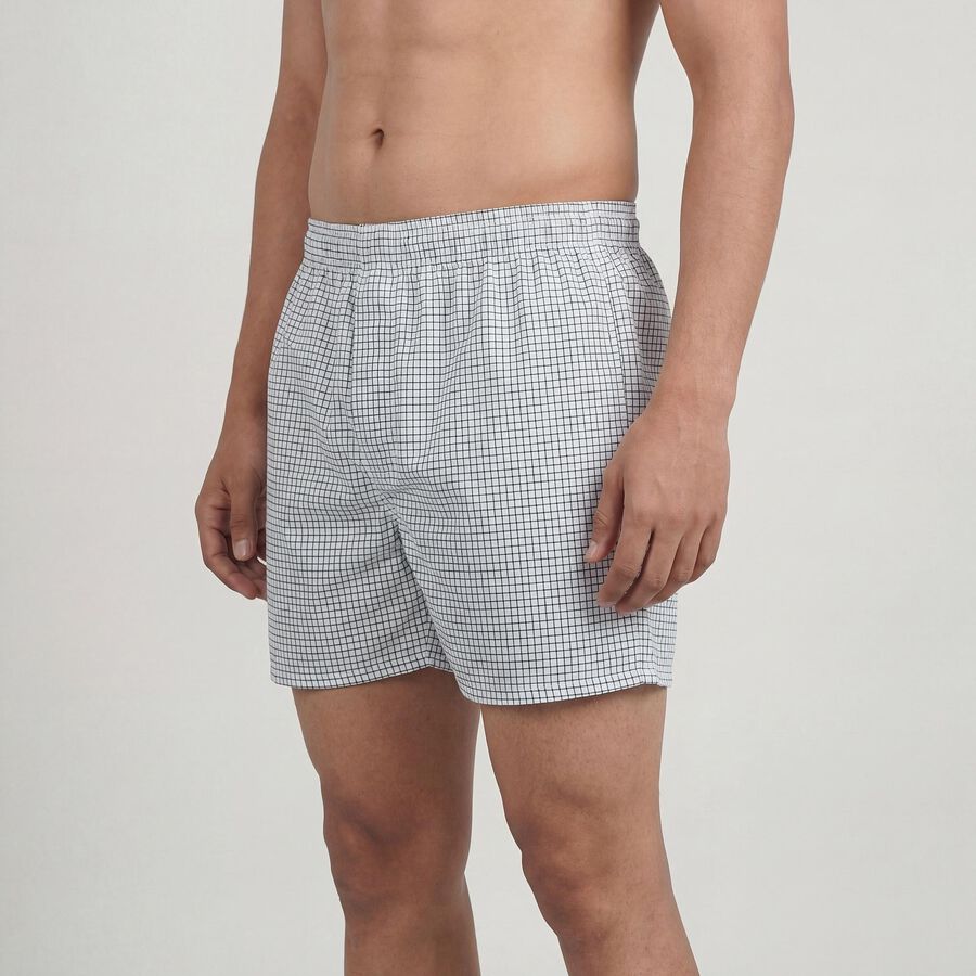 Men's White Regular Fit Solid Boxers, सफ़ेद, large