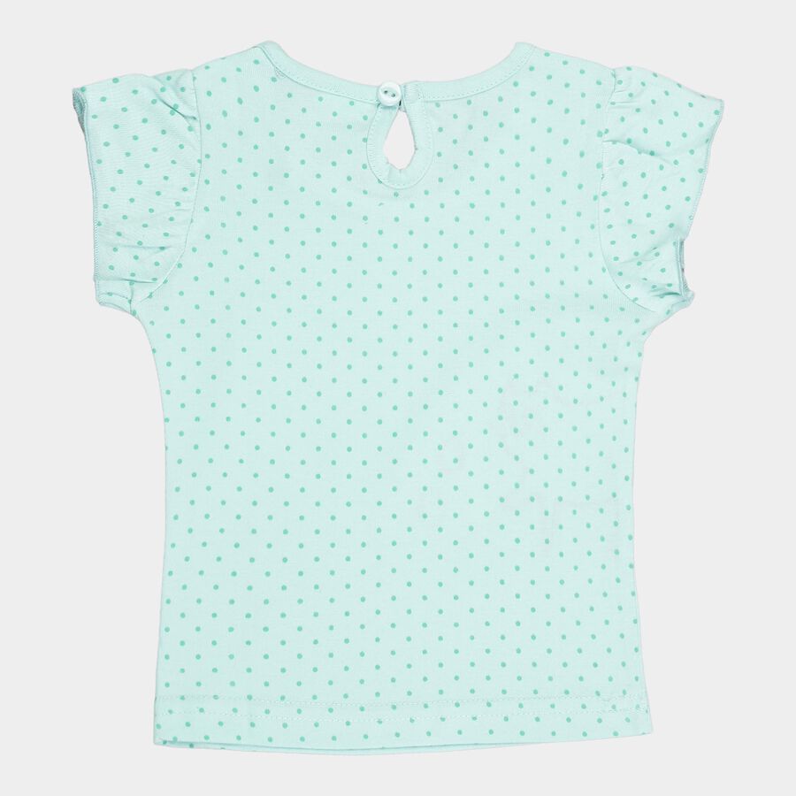 Infants Cotton Printed T-Shirt, Light Green, large image number null