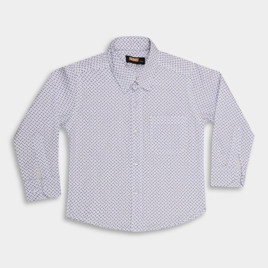 Boys' 100% Cotton Casual Shirt , White, large image number null