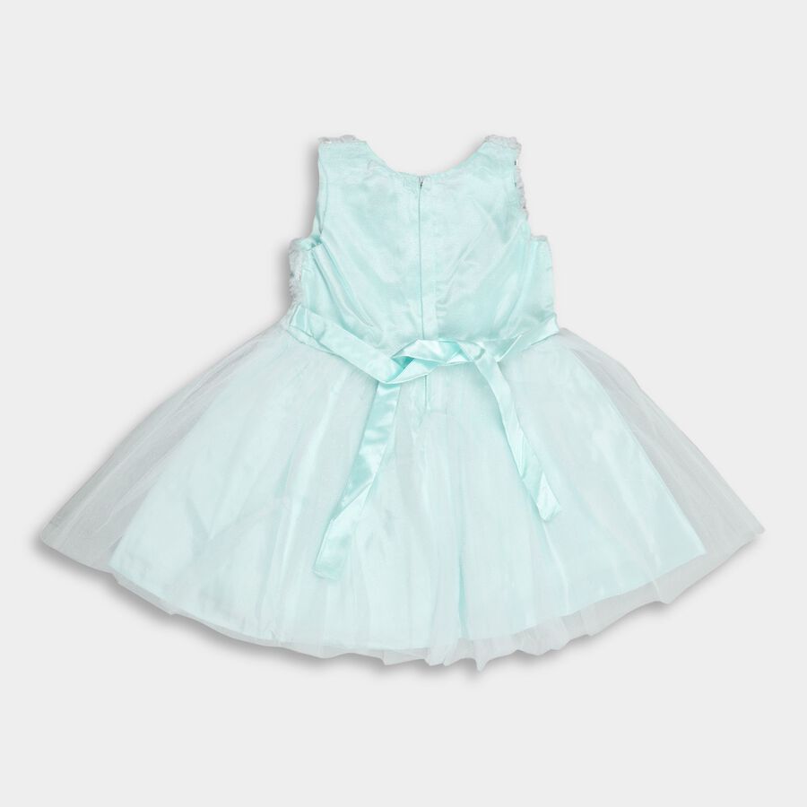 Girl's Embellished Gathered Light Green Frock, हल्का हरा, large image number null