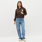 Women's Dark Chocolate Brown Hooded Neck Casual Sweatshirt, Brown, small image number null