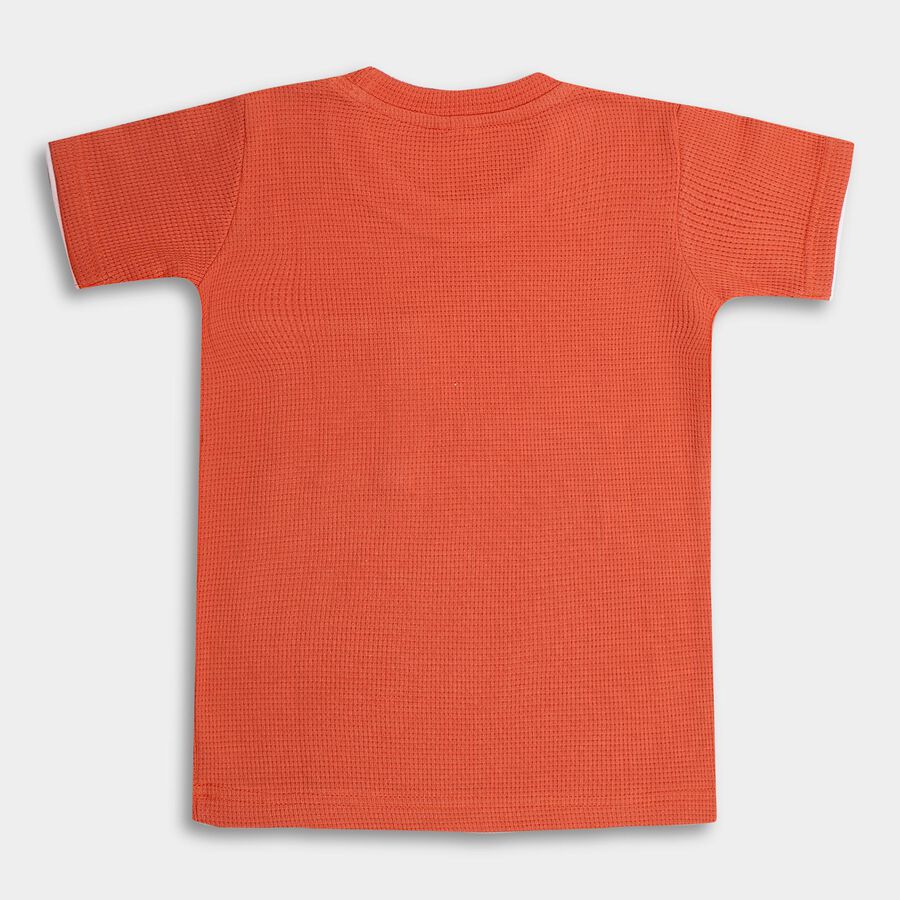 Boys' 100% Cotton Half Sleeves T-Shirt, रस्ट, large image number null