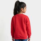 Girls' Fuchsia Crew Neck Pullover Sweatshirt, रानी (फ्यूशिया), small