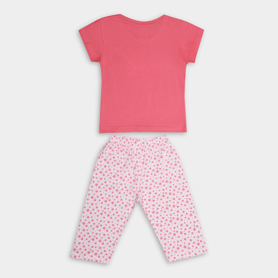 Girls' 100% Cotton Capri Set , Pink, large image number null