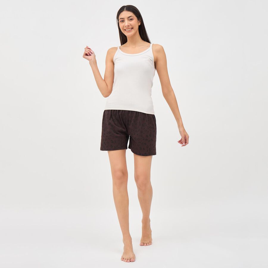 Ladies' Basic Shorts, भूरा, large image number null
