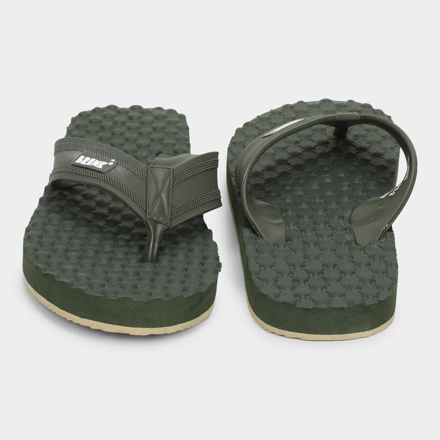 Men's V Strap Slipper, ओलिव, large