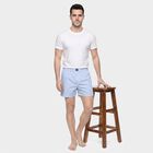 Men's Light Blue Classic Fit Striped Boxers, Light Blue, small