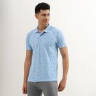 Men's Light Blue Polo Neck Slim Fit T-Shirt, Light Blue, small image number null
