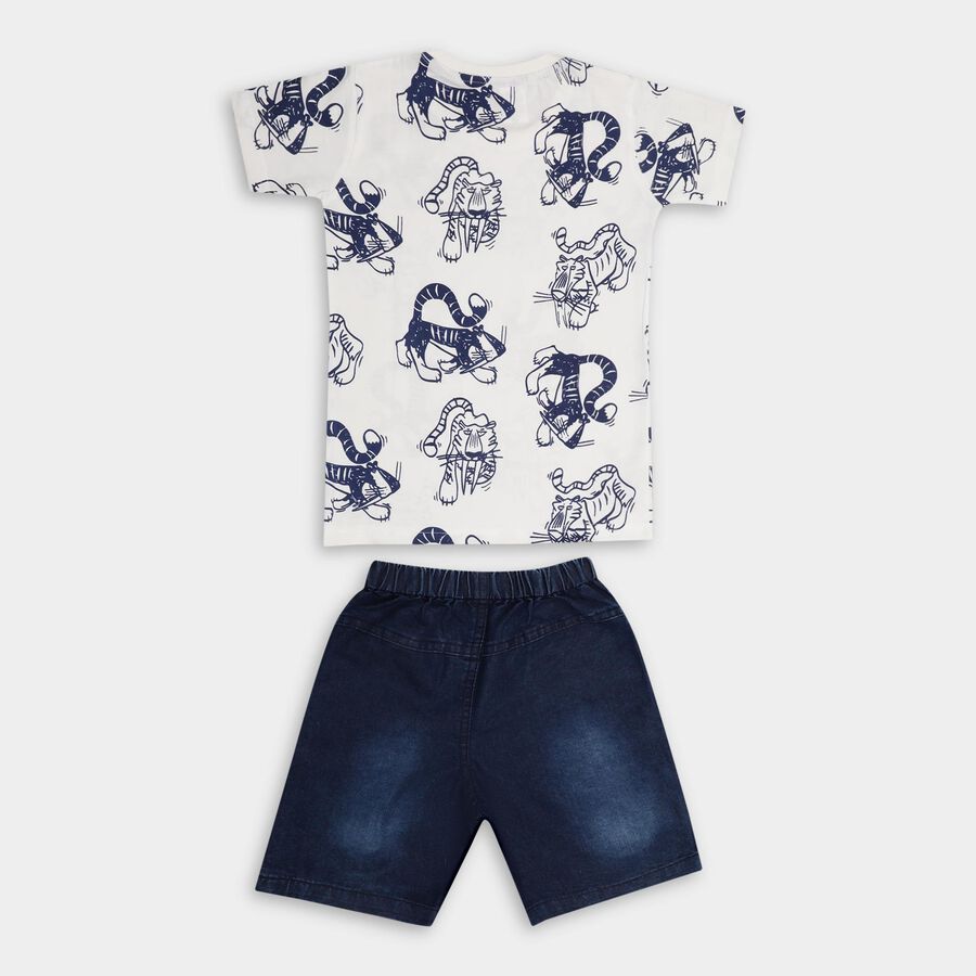 Boys' 100% Cotton Woven Baba Suit , Off White, large image number null